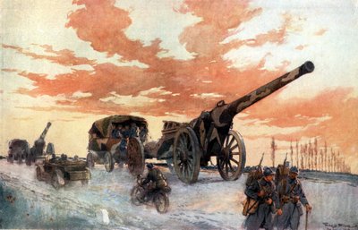 Convoy of Motorised Artillery, 1918 by Georges Bertin Scott